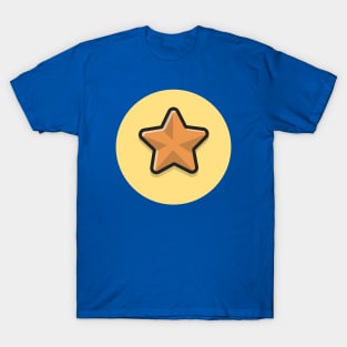 Gold Star Cartoon Vector Icon Illustration T-Shirt